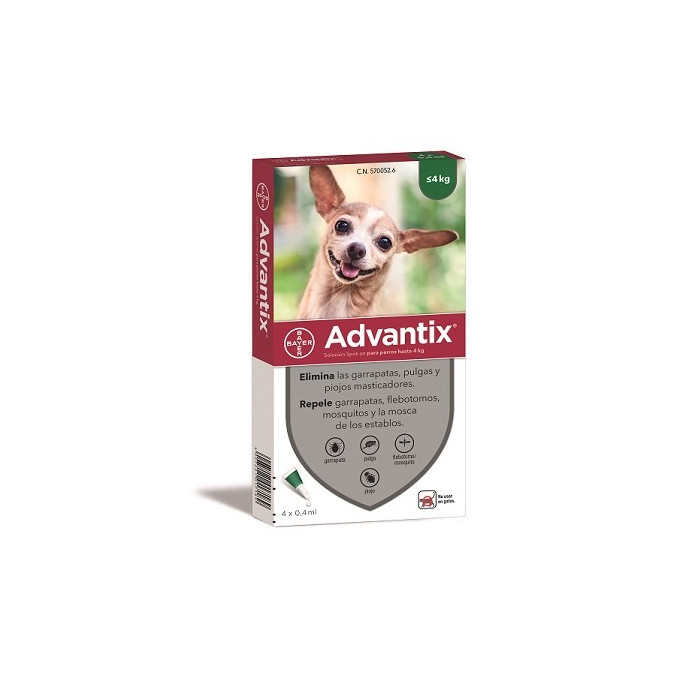 ADVANTIX 4 PIPETAS 0.4ML 1-4 KG